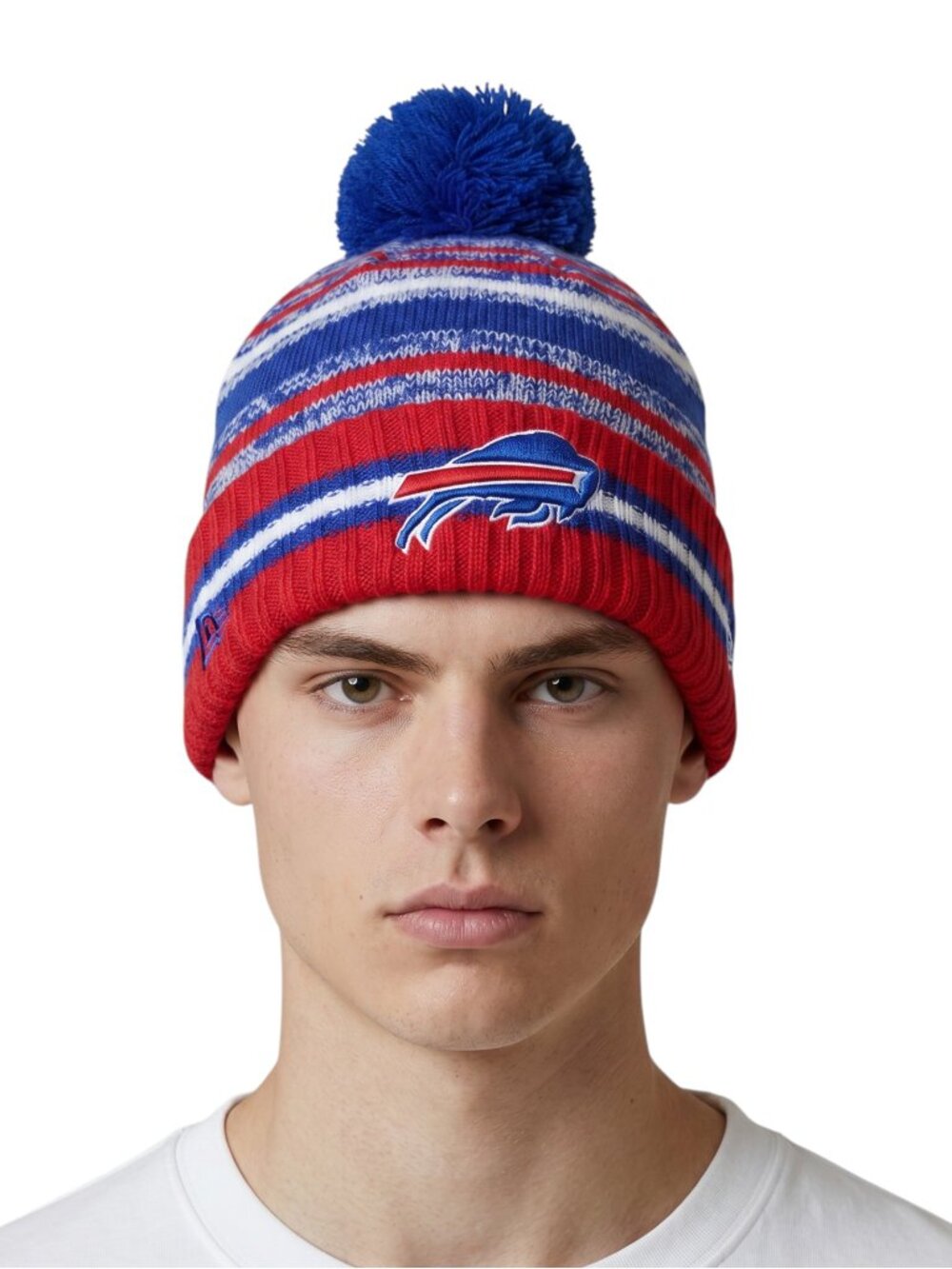 New Era Buffalo Bills Pom Beanie NFL Sport Knit OTC Bobble Hat Embroidered NWT